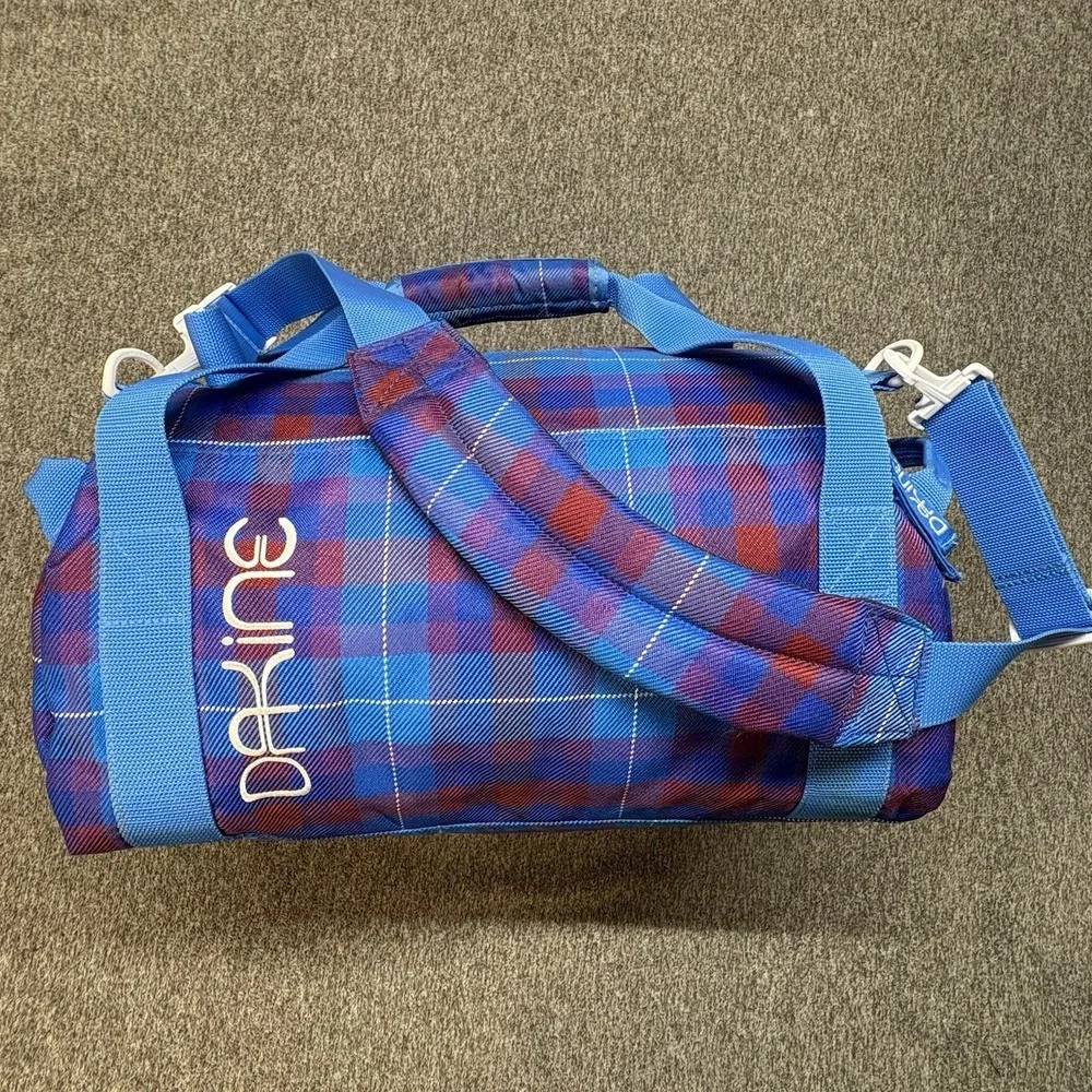 Dakine EQ‎ Sports Bag Duffle Red Blue Plaid Print Gym Carry On